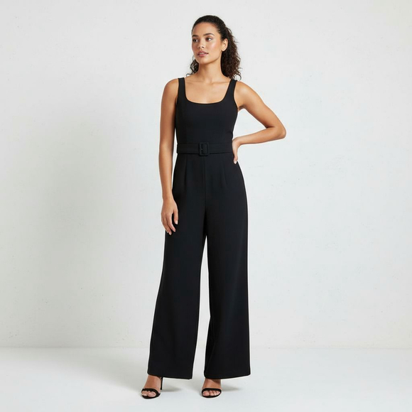 Banana Republic NWT Black Wide Leg Jumpsuit Size 6 - Picture 2 of 14